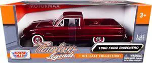 1960 Ford Ranchero Pickup Burgundy Metallic 1/24 Diecast Model Car by Motormax 1960 Ford Ranchero Pickup Burgundy Metallic 1/24 Diecast Model Car by Motormax