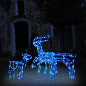 vidaXL 3 Piece Christmas Light Display Reindeers 229 LEDs