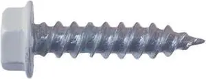 AP Products 012-TR1000 W 8 X 1-1/2 MH/RV Unslotted Hex Washer Head Screw, Pack of 1000 - 1-1/2", White