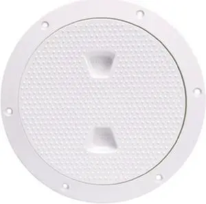 Beckson DP62-W Screw-Out Deck Plate - 6", White w/Diamond Texture