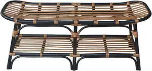 Damara Rattan Bench w/ Shelf