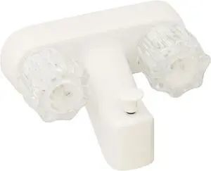 Empire Brass U-YJW41VBW RV Non-Metallic Tub/Shower Diverter With Smoked Crystal Handles and Vacuum Breaker 4" - White