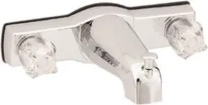 Empire Brass U-YJW68-OFS RV Tub/Shower Diverter With Crystal Handles, Offset Shanks And Shower Head - 8", Chrome