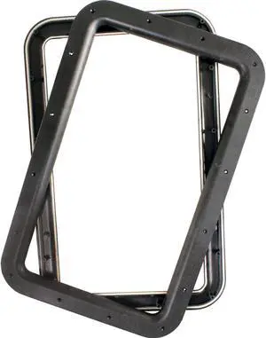 JR Products 11021 Deluxe RV Entry Door Window Frame Set - Black