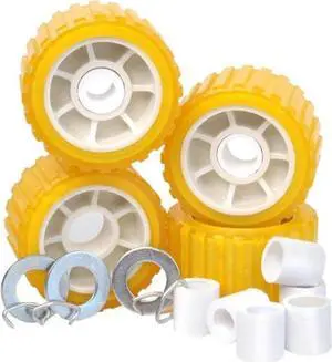 Tie Down Engineering 86144 5" PVC Ribbed Wobble Roller Kit 4-Pk