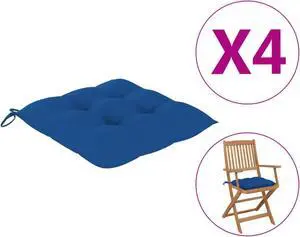 vidaXL Chair Cushions 4 pcs Blue 15.7"x15.7"x2.8" Fabric