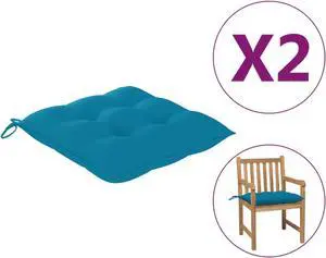 vidaXL Chair Cushions 2 pcs Light Blue 19.7"x19.7"x2.8" Fabric