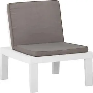 vidaXL Garden Lounge Chair with Cushion Plastic White