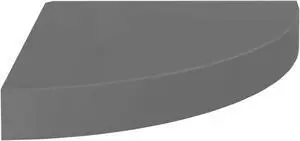 vidaXL Floating Corner Shelf High Gloss Gray 9.8"x9.8"x1.5" MDF