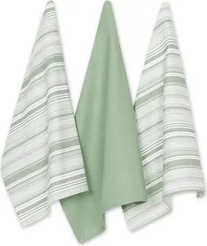 DII Artichoke Green Urban Stripe Dishtowel (Set of 3)