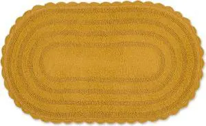 DII Honey Gold Large Oval Crochet Bath Mat