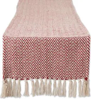 DII Barn Red Chevron Table Runner 15x72