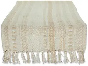 DII Vintage Linen Braided Stripe Table Runner 15x72