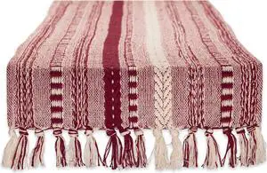 DII Wine Braided Stripe Table Runner 15x72