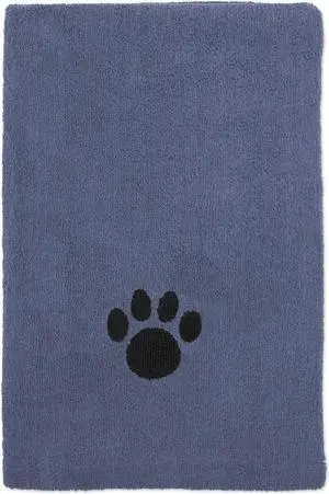 DII Stonewash Blue Embroidered Paw Pet Towel