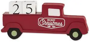 DII Christmas Tree Truck Tabletop Block Calendar