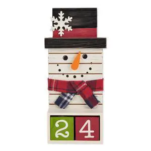 DII Square Snowman Tabletop Block Advent