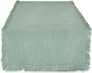DII Jadeite Basket Fringe Table Runner 14x72
