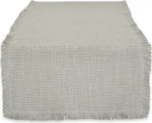 DII Light Rain Basket Fringe Table Runner 14x72