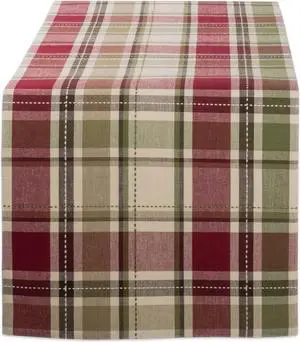DII Homespun Plaid Table Runner 13x108