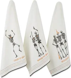 DII Asst Skeletons Printed Dishtowel (Set Of 3)