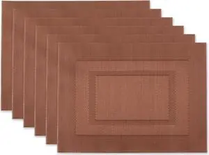 DII Cinnamon  PVC Doubleframe Placemat 6 Piece