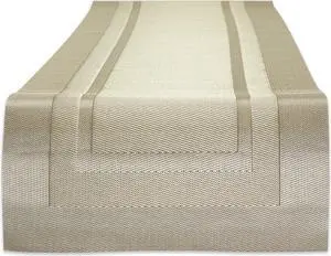 DII Champagne PVC Woven Table Runner 14x72