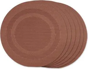 DII Cinnamon Round PVC Doubleframe Placemat 6 Piece