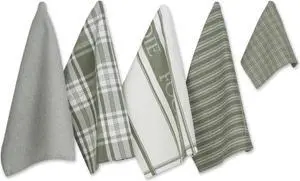 DII Asst Artichoke Green Foodie Dishtowel And Dishcloth 5 Piece