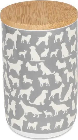 DII Dog Show Gray Ceramic Treat Canister