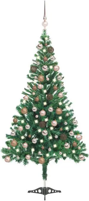 vidaXL Artificial Christmas Tree with LEDs&Ball Set 70.9" 564 Branches vidaXL Artificial Christmas Tree with LEDs&Ball Set 70.9" 564 Branches