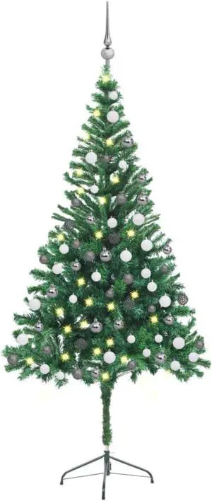 vidaXL Artificial Christmas Tree with LEDs&Ball Set 70.9" 564 Branches vidaXL Artificial Christmas Tree with LEDs&Ball Set 70.9" 564 Branches