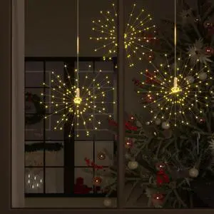 vidaXL Outdoor Christmas Firework Light Warm White 7.9" 140 LEDs