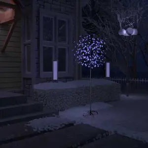 vidaXL Christmas Tree 200 LEDs Blue White Light Cherry Blossom 70.9"