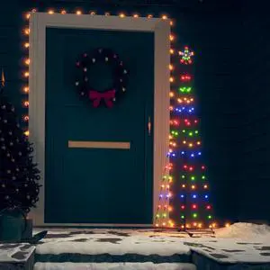 vidaXL Christmas Cone Tree Colourful 84 LEDs 19.7"x59.1"