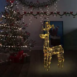 vidaXL Reindeer Christmas Decoration 90 LEDs 23.6"x6.3"x39.4" Acrylic