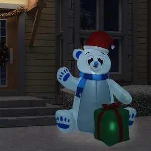 vidaXL Christmas Inflatable Polar Bear LED Indoor and Outdoor 70.9" (US only)