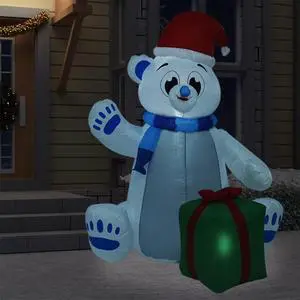 vidaXL Christmas Inflatable Polar Bear LED Indoor and Outdoor 94.5" (US only)