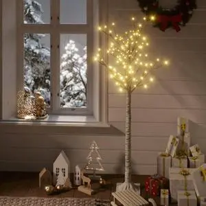 vidaXL Christmas Tree 156 LEDs 4.9' Warm White Willow Indoor Outdoor