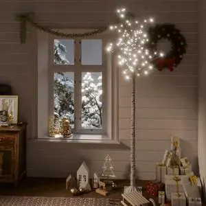 vidaXL Christmas Tree 220 LEDs 7.2' Cold White Willow Indoor Outdoor