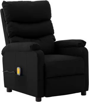 vidaXL Massage Reclining Chair Black Faux Leather