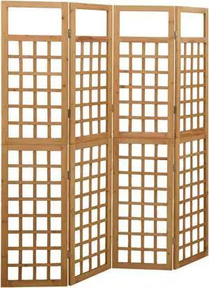vidaXL 4-Panel Room Divider/Trellis Solid Fir Wood 63.4"x70.9"
