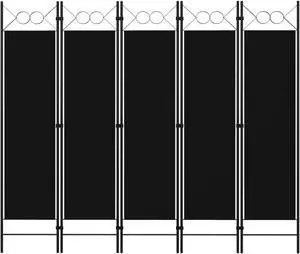 vidaXL 5-Panel Room Divider Black 78.7"x70.9" vidaXL 5-Panel Room Divider Black 78.7"x70.9"