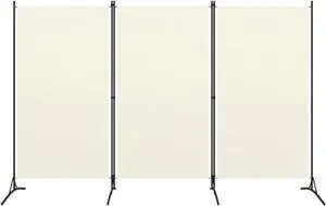 vidaXL 3-Panel Room Divider Cream White 102.4"x70.9" vidaXL 3-Panel Room Divider Cream White 102.4"x70.9"