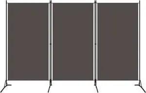 vidaXL 3-Panel Room Divider Anthracite 102.4"x70.9"