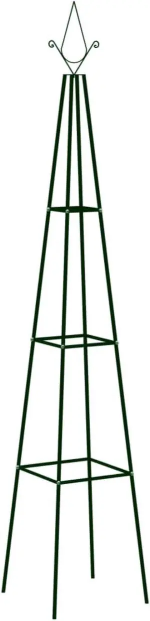 vidaXL Garden Climbing Plant Racks 2 pcs Dark Green 13.8"x13.8"x76.8" Iron