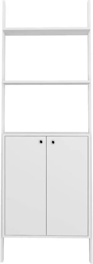 Cooper Ladder Display Cabinet with 2 Floating Shelves  in White