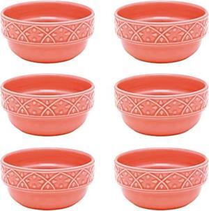 Daily Mendi 6 Large Dinner Soup  16.91 oz. Bowls  in Coral