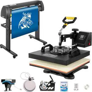 VEVOR 5in1 Heat Press 15"x15" 28" Vinyl Cutter Plotter T-shirt Sticker Print Usb Port