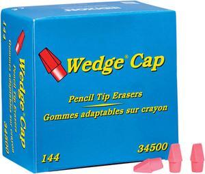 Wedge Pencil Cap Erasers, Pink, Pack of 144